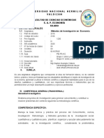 Datos Generales: I. 1.1 Métodos de Investigación en Economía