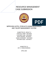 Human Resource Management Case Submission: Improving Hotel Starlac'S Human Resources and Talent Management System