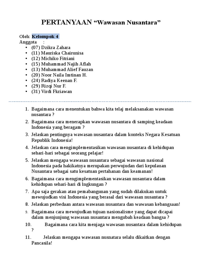 Kelompok 4 Wawasan Nusantara