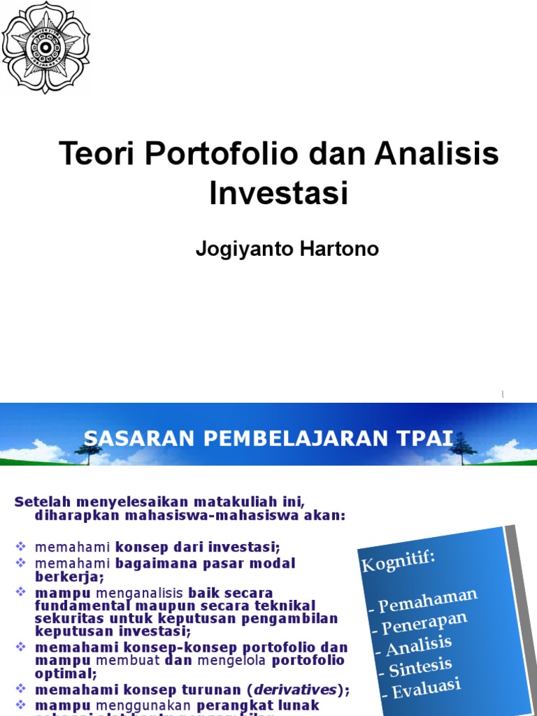 Teori Portofolio Dan Analisis Investasi
