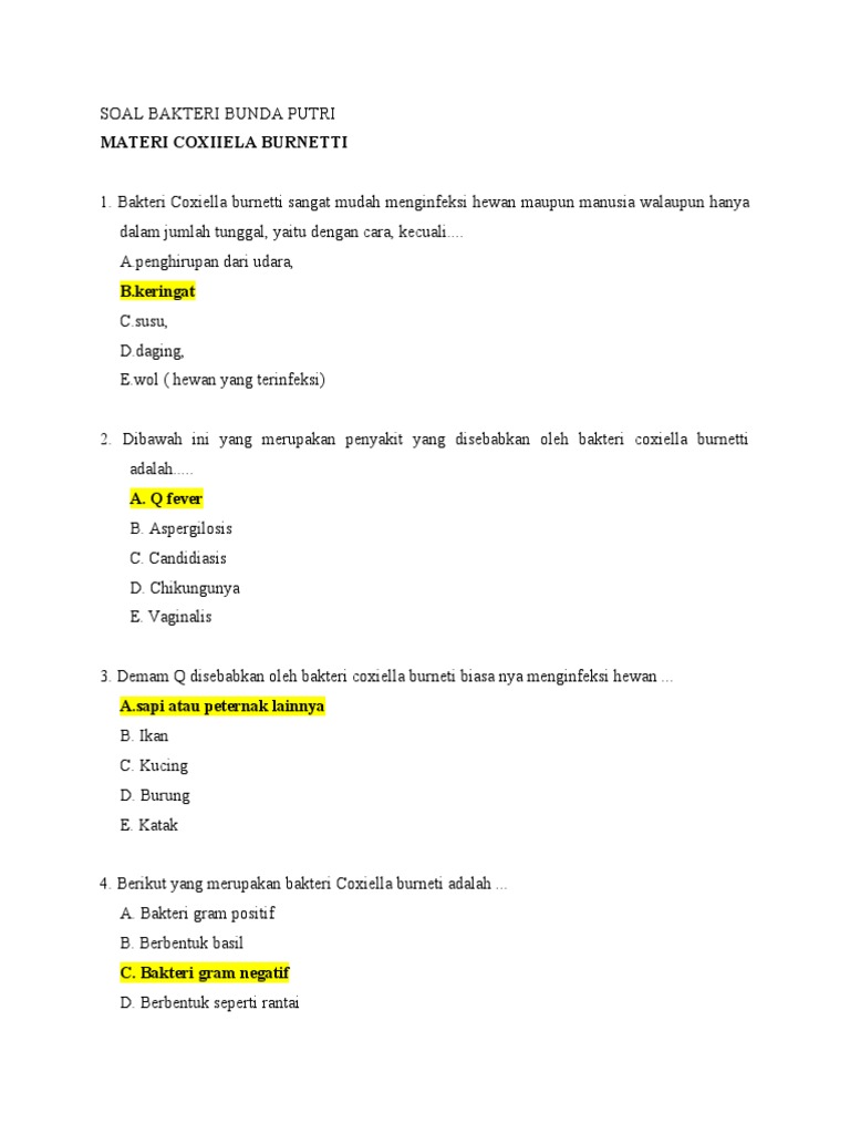 Soal Bakteri Gabungan Bunda Putri  PDF