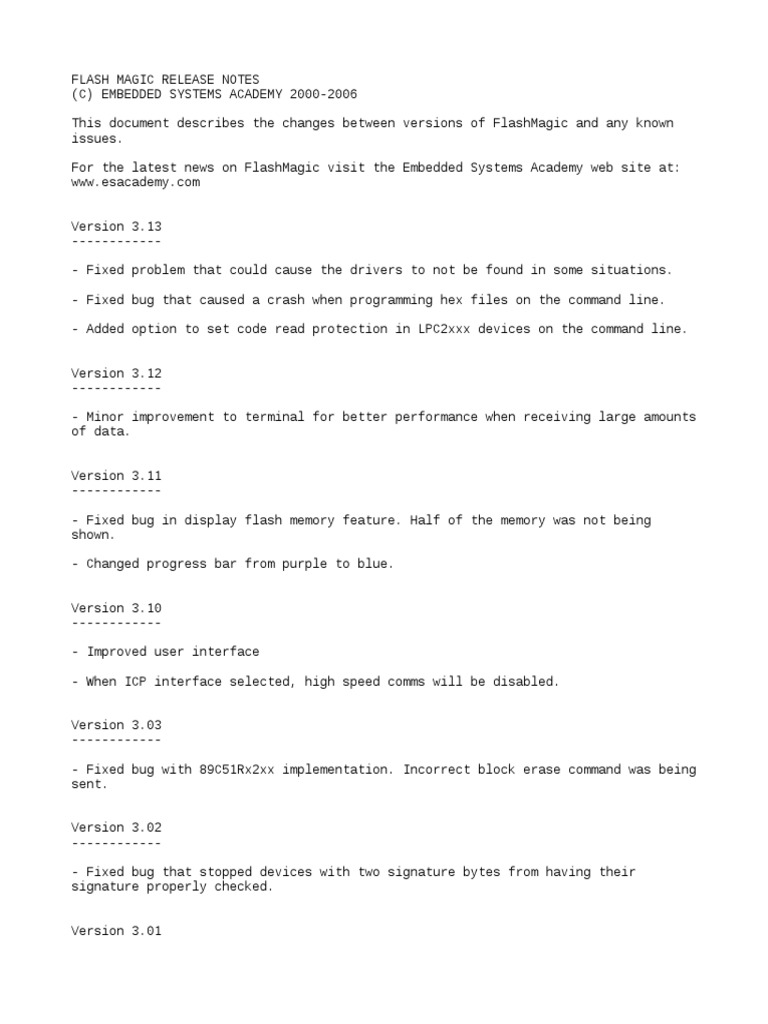 Release Notes | PDF | Flash Memory | Booting
