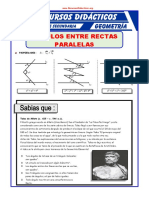 Ejercicios de Ángulos Entre Rectas Paralelas para Cuarto de Secundaria PDF