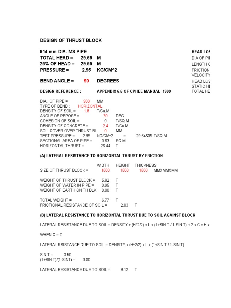 Thrust Block | PDF | Friction | Soil