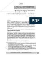 La Internacionalización de Las Empresas Exportadoras. Estado de La Cuestión