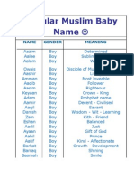 Popular Muslim Baby Name