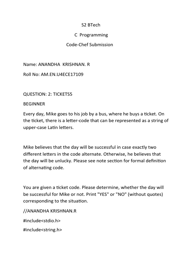 Codechef Beginner qn2 | PDF