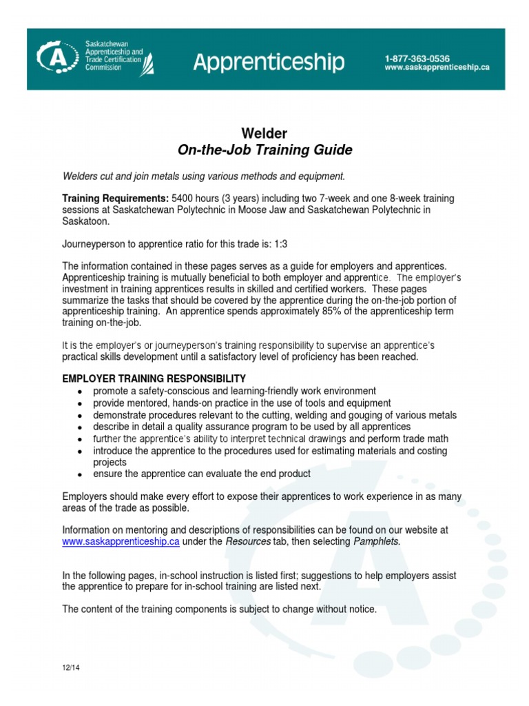 On-the-Job Welding Training Guide | PDF | Welding | Construction