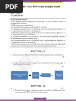 CBSE Class 10 Science Sample Paper Set 1 PDF