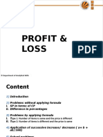 Profit & Loss: © Department of Analytical Skills