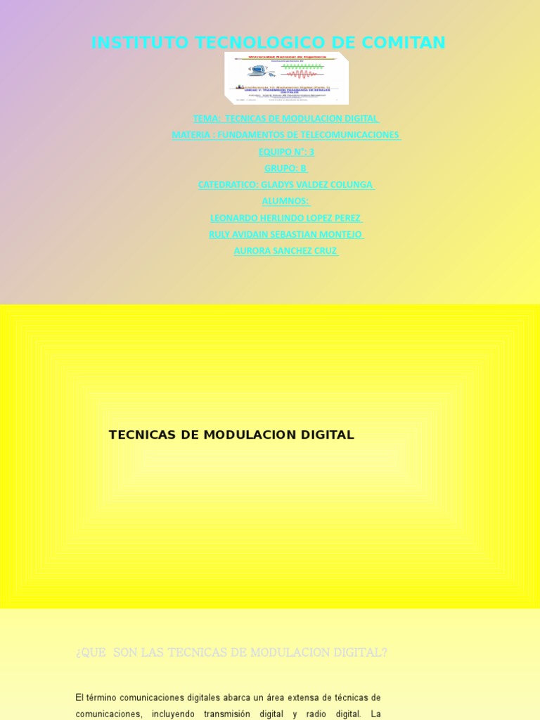 Tecnicas de Modulacion Digital | PDF | Modulación | Inalámbrico