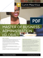 Master of Business Administration (Global) : Make Tomorrow Better