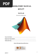 Laboratory Manual BTY177: Matlab