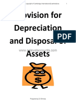 Provision For Depreciation and Disposal of Assets