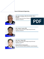 Board of Mechanical Engineering: Hon. Jesus M. Redelosa, PME, PEE, FPSME, FSPAC, Fpamee