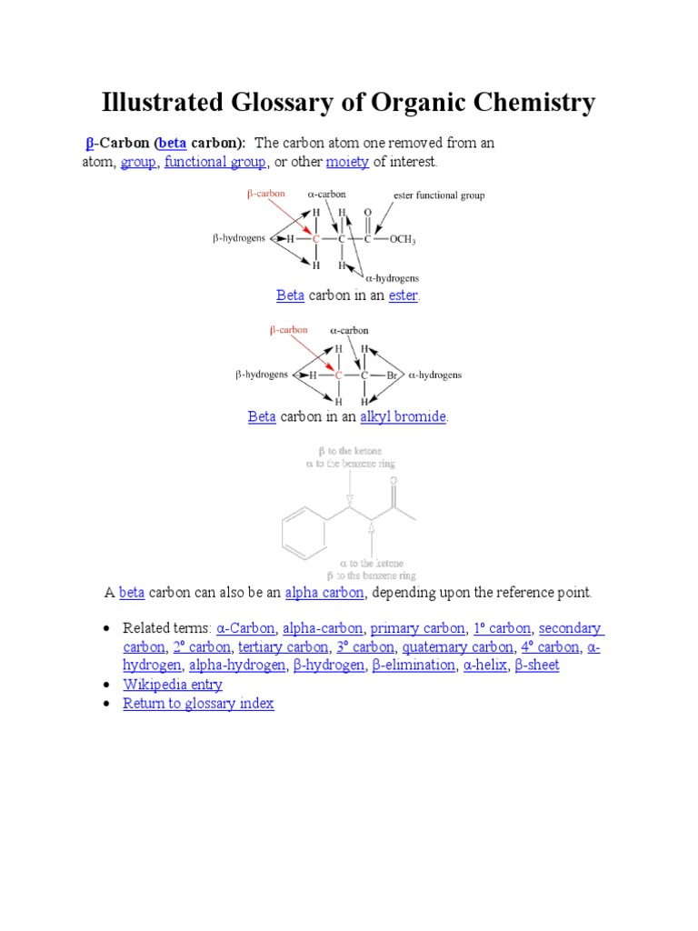 Illustrated Organic Chemistry Glossary | PDF