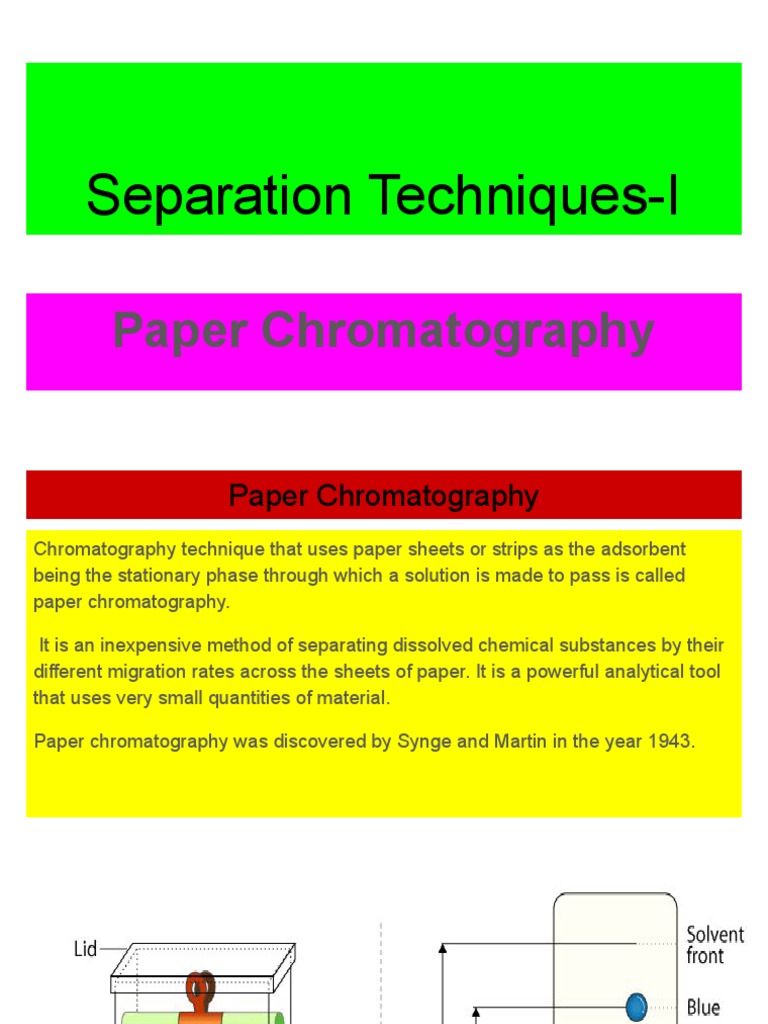 Paper Chromatography PDF PDF Chromatography Elution