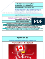 May 19 - May 22 - Grade 3 Weekly Home Learning Plan