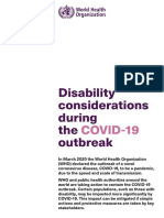Disability Considerations During The Outbreak: COVID-19