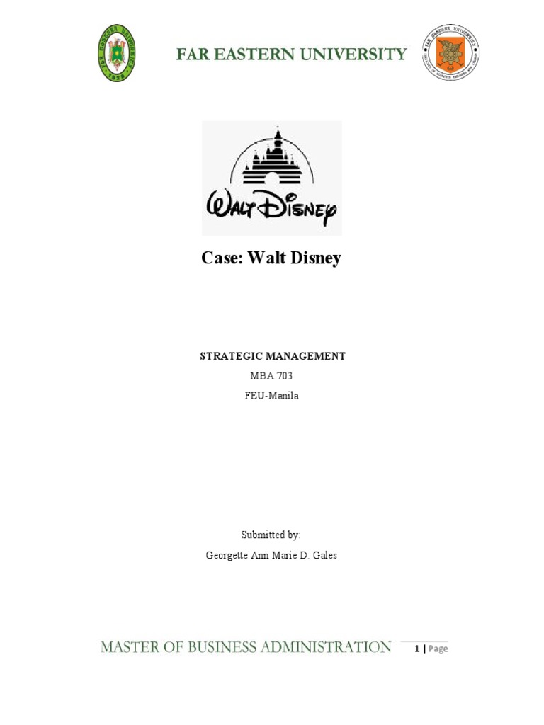 Walt Disney Case Study PDF The Walt Disney Company Pixar