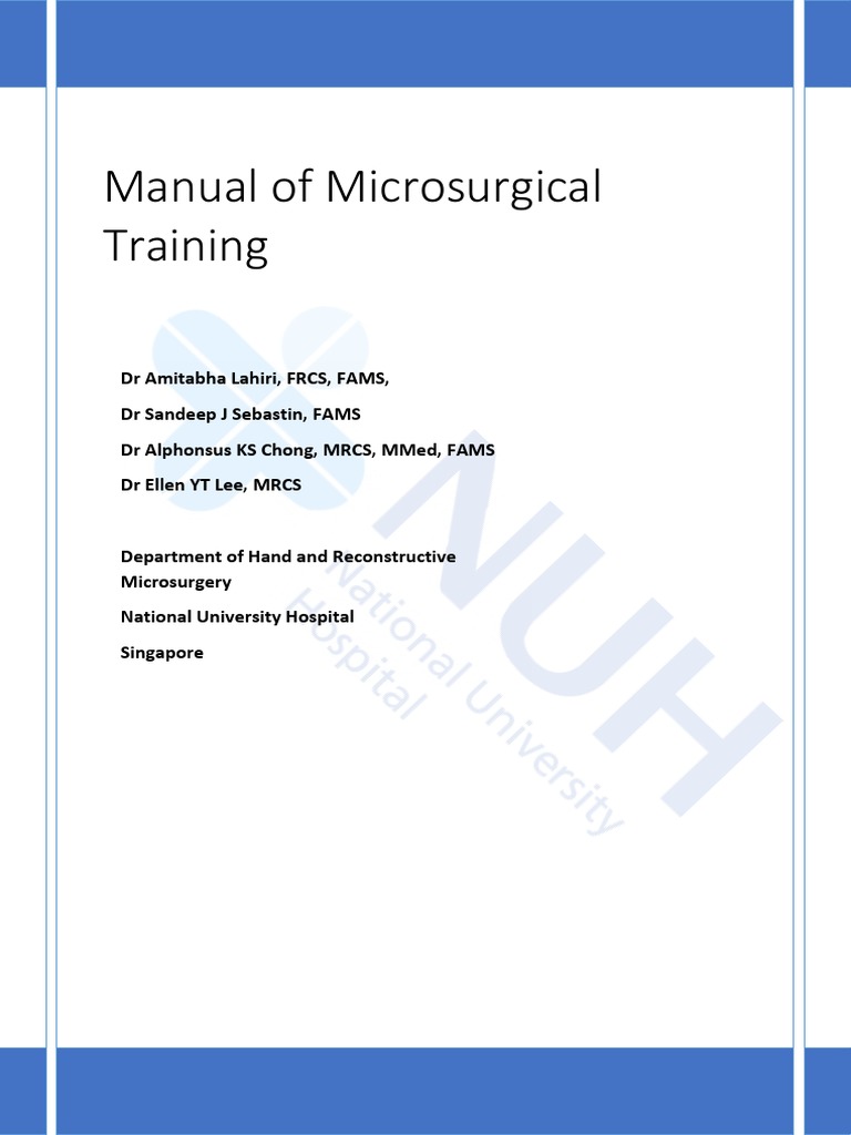 Microsurgical Training Manual | PDF | Surgical Suture