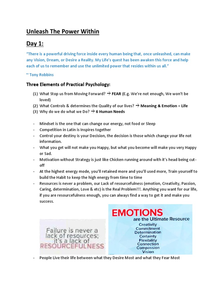 Unleash The Power Within - Upw 2018 - Alice Notes - Complete Version ...