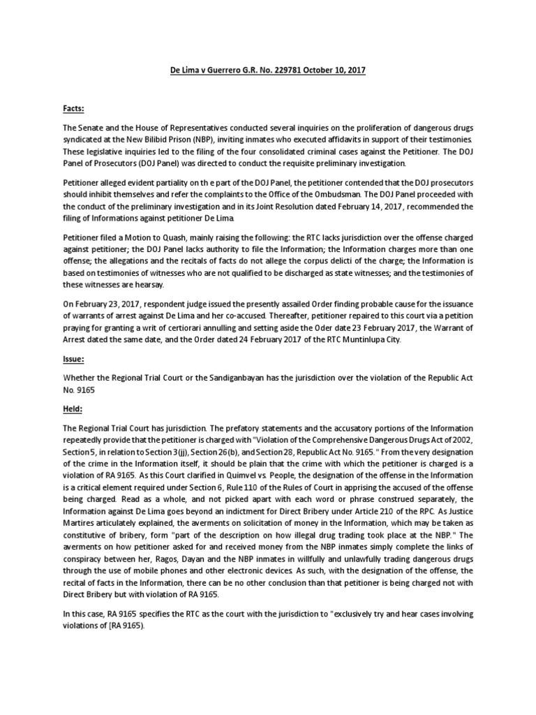 De lima v guerrero g r no 229781 october 10 2017 pdf arrest