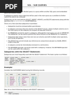 SQL Sub Queries