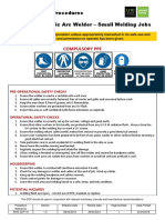 Safe Operating Procedures SOP 19 - Electric Arc Welder - Small Welding Jobs