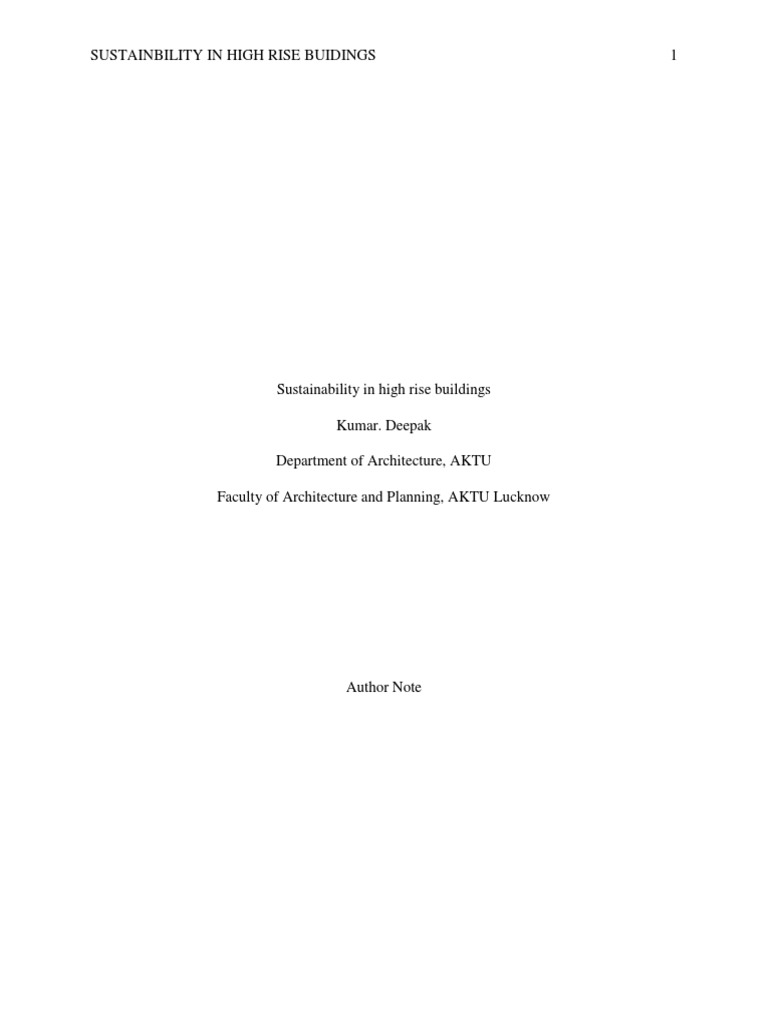 Sustainability in High Rise Buildings PDF | PDF | Sustainability ... - High Rise Building Sustainability Practices