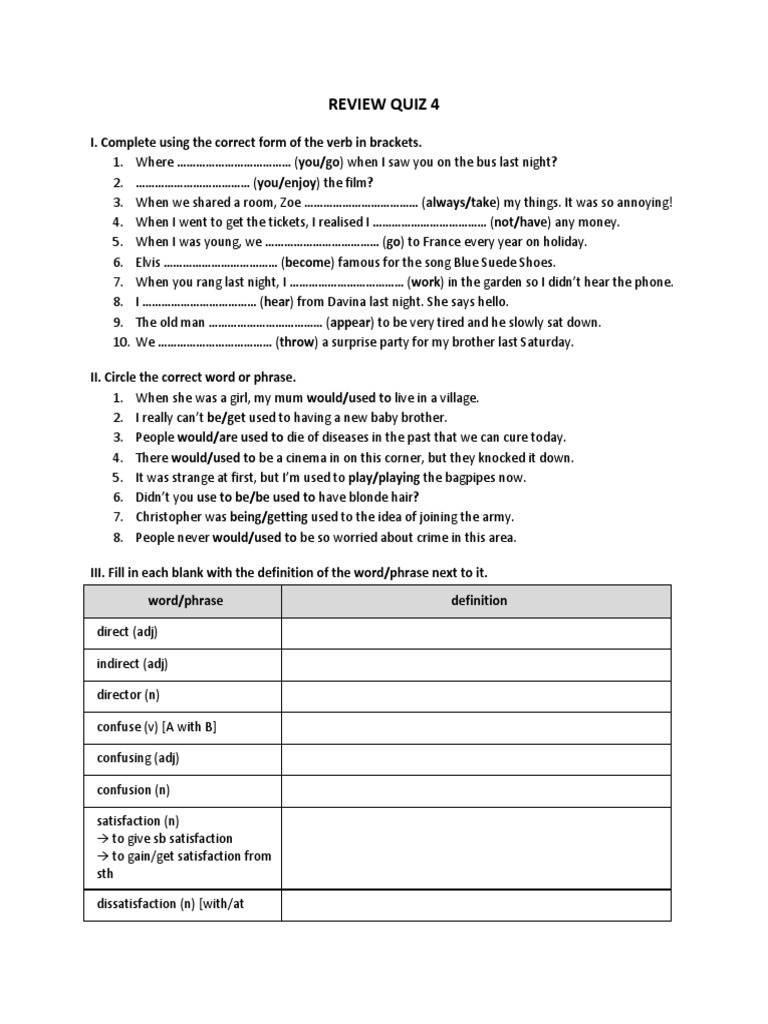 Intensive 6 - Review Quiz 4 | PDF | Language Arts & Discipline ...