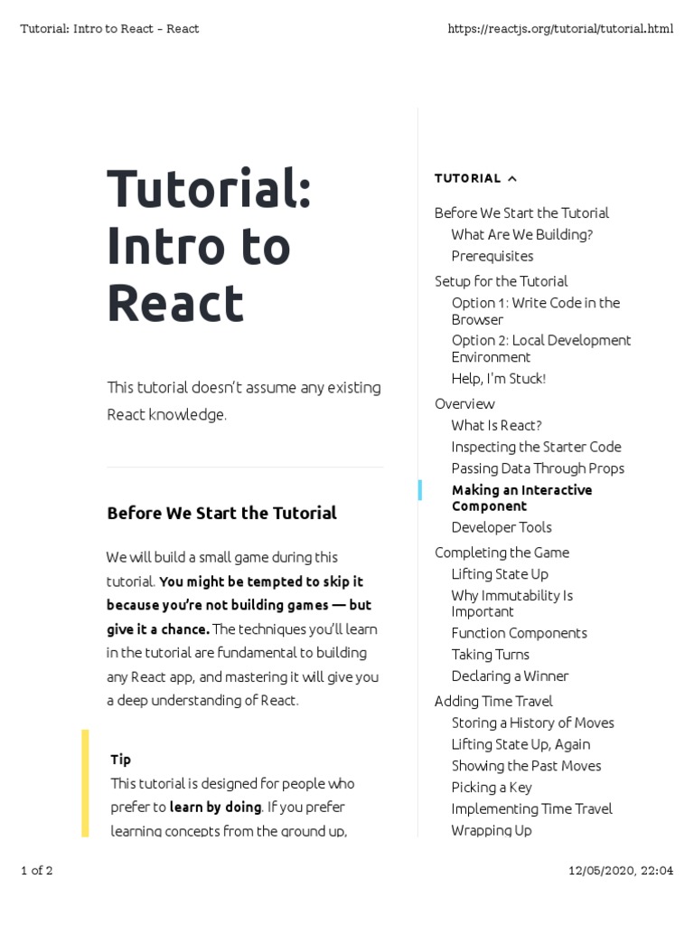 Tutorial: Intro To React , Learn React – FDJY