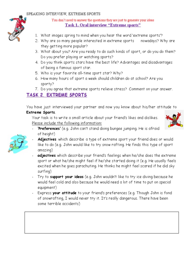 Extreme Sports Interview Guide | PDF