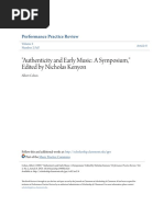 "Authenticity and Early Music - A Symposium," Edited by Nicholas Kenyon - 1