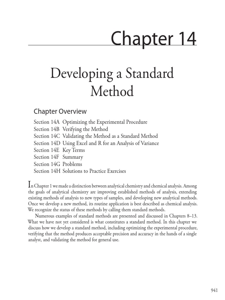 Developing Standard Methods in Chemistry | PDF | Mathematical ...