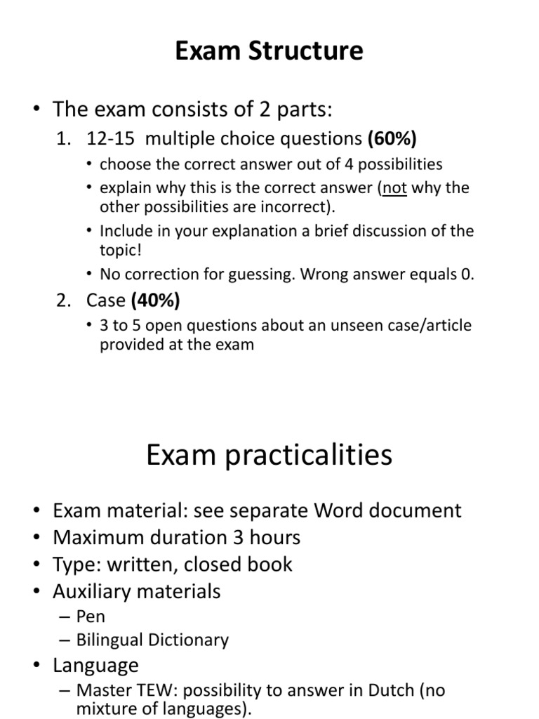 Exam Structure: - The Exam Consists of 2 Parts | PDF | Mergers And ...
