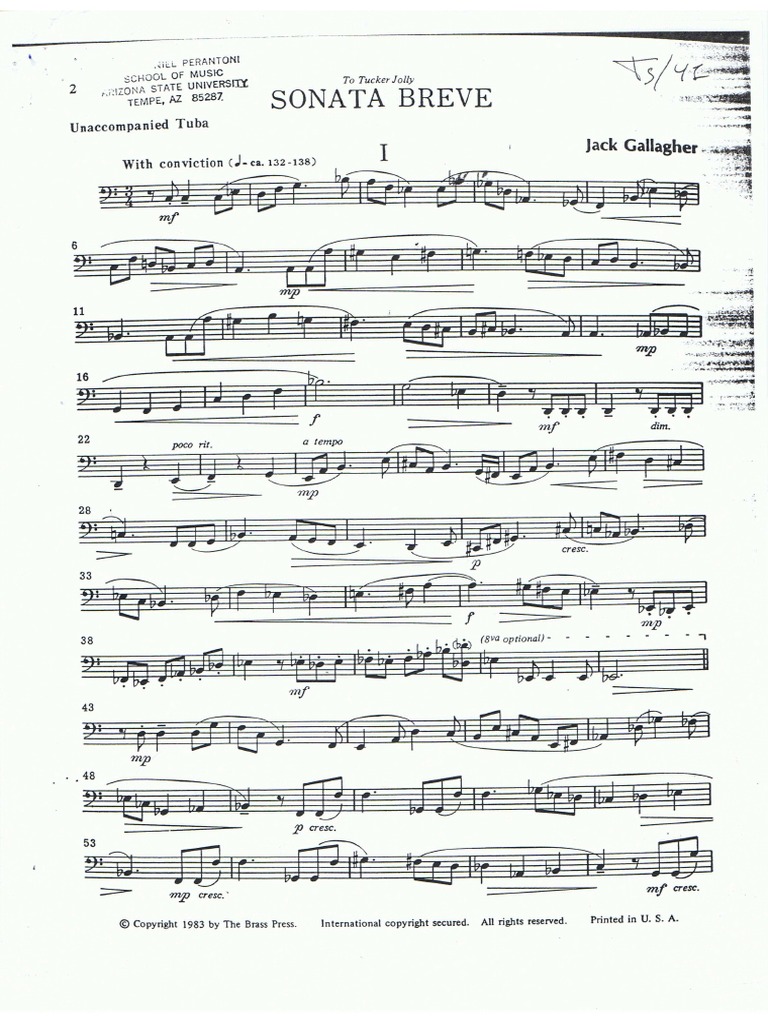 Sonata Breve Callagher (Tuba) | PDF