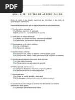 Questionario_Estilo de Aprendizagem_eformador
