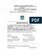 Department of Management Studies: Bonafide Certificate