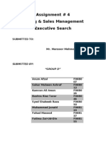 Assignment # 4 Selling & Sales Management Executive Search: Submitted To