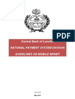 Central Bank of Lesotho - Guidelines On Mobile Money PDF