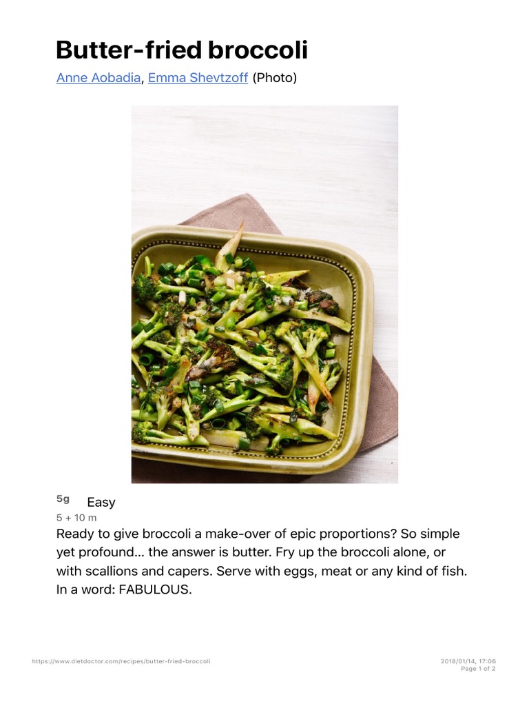 ButterFried Broccoli Diet Doctor PDF