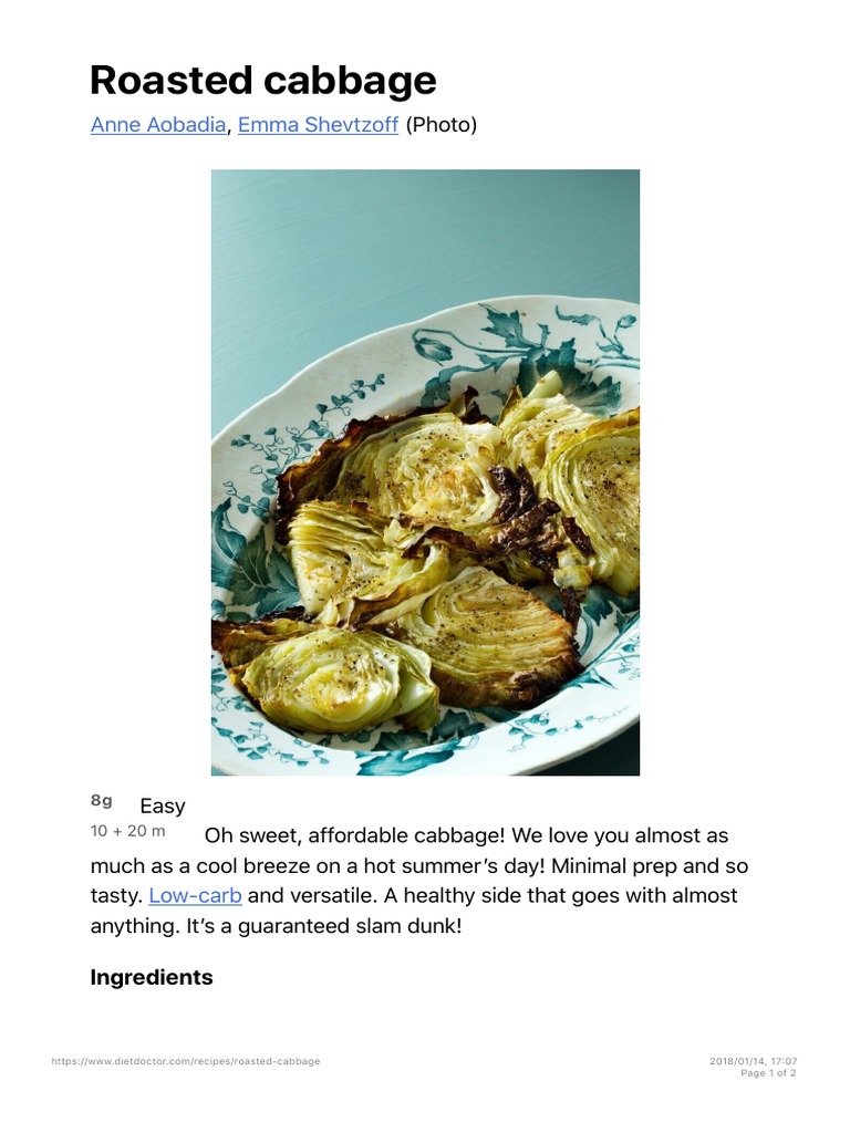 Roasted Cabbage Diet Doctor PDF