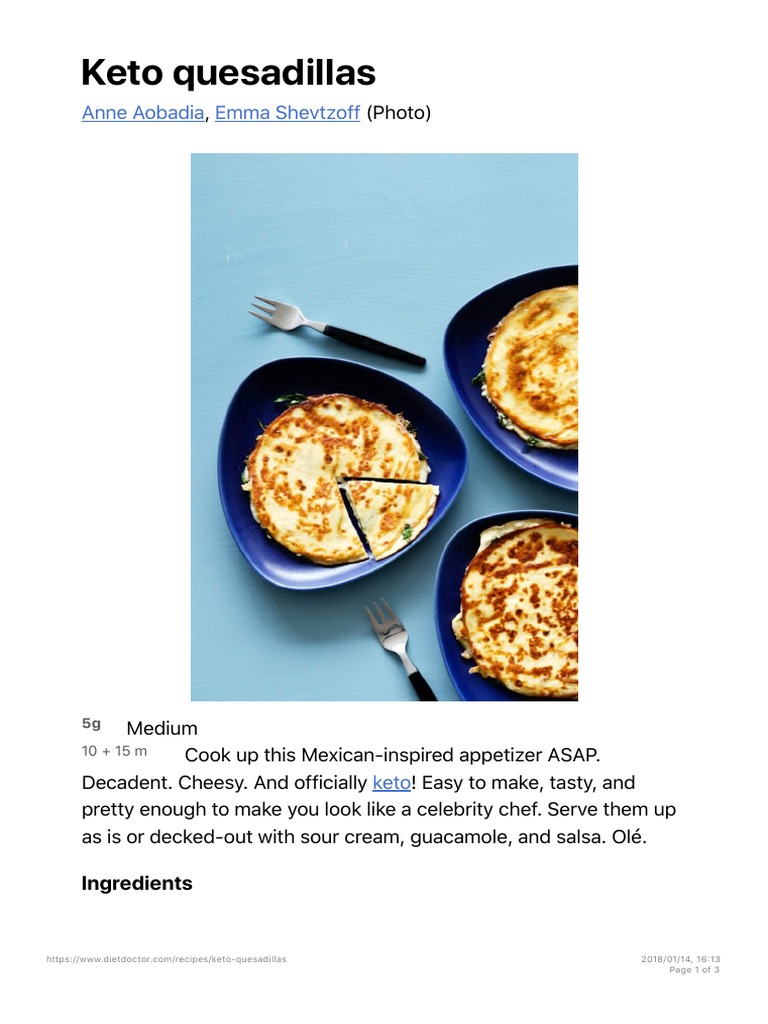Keto Quesadillas Diet Doctor PDF Home Foods