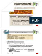 T2.-Estatica de Fluidos Termotecnia y Mecánica de Fluidos (DMN) Mecánica de Fluidos y Termodinámica (ITN)