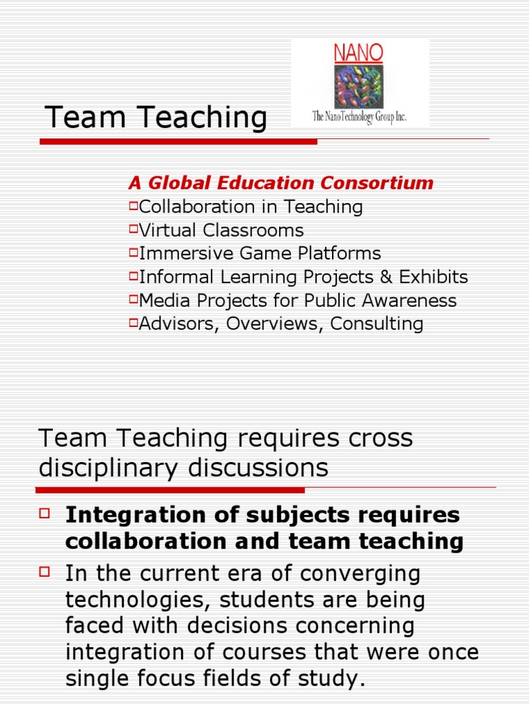 Team Teaching for Integrated Learning | PDF | Teachers | Scientific ...