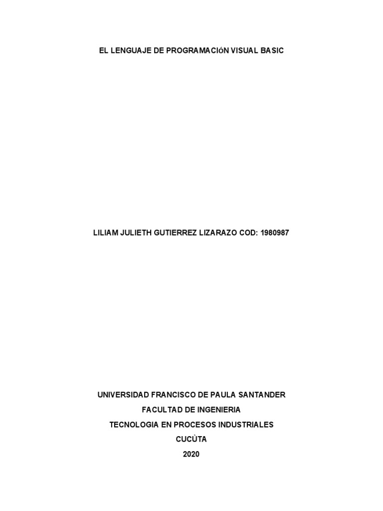 El Lenguaje de Programación Visual Basic | PDF | Básico | Programa de ...