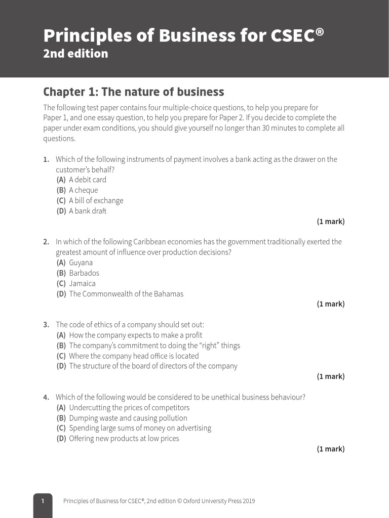 Principles of Business For CSEC®: 2nd Edition | PDF | Economies ...
