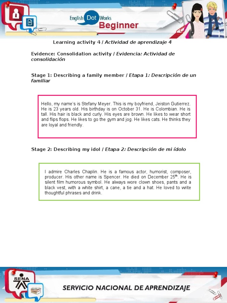 Learning Activity 4 / Actividad de Aprendizaje 4 Evidence ...
