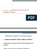 Steps:, Significance and Layout of Research Report